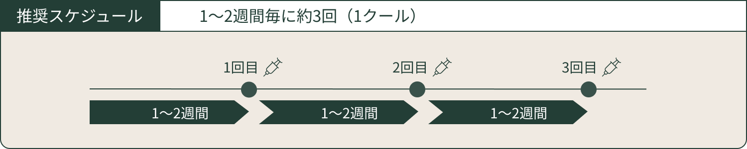 推奨スケジュール 1～2週間毎に約3回（1クール）