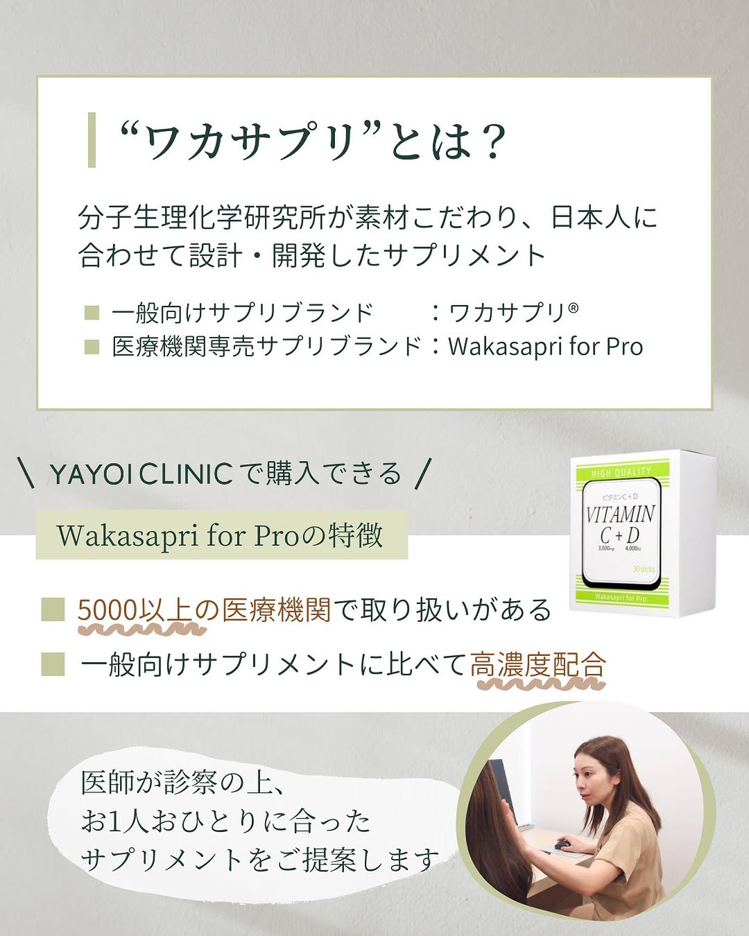 サプリメント「ワカサプリ」と医療機関専売ブランド「Wakasapri for Pro」の概要