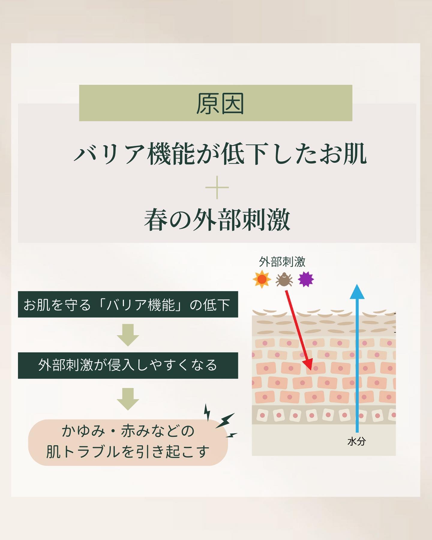 春の肌トラブルが起こりやすい原因