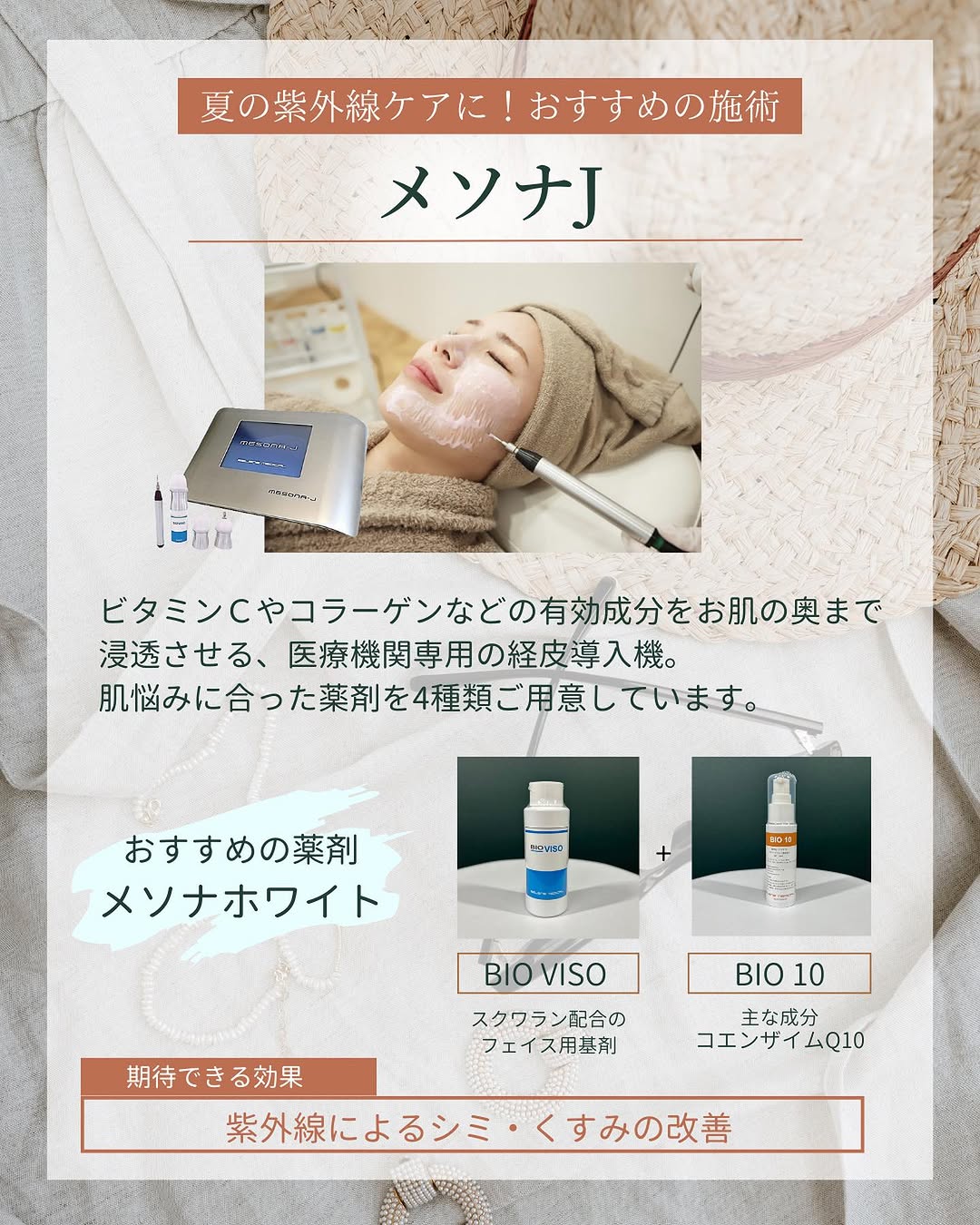 メソナJ（エレクトロポレーション）による美白成分の導入