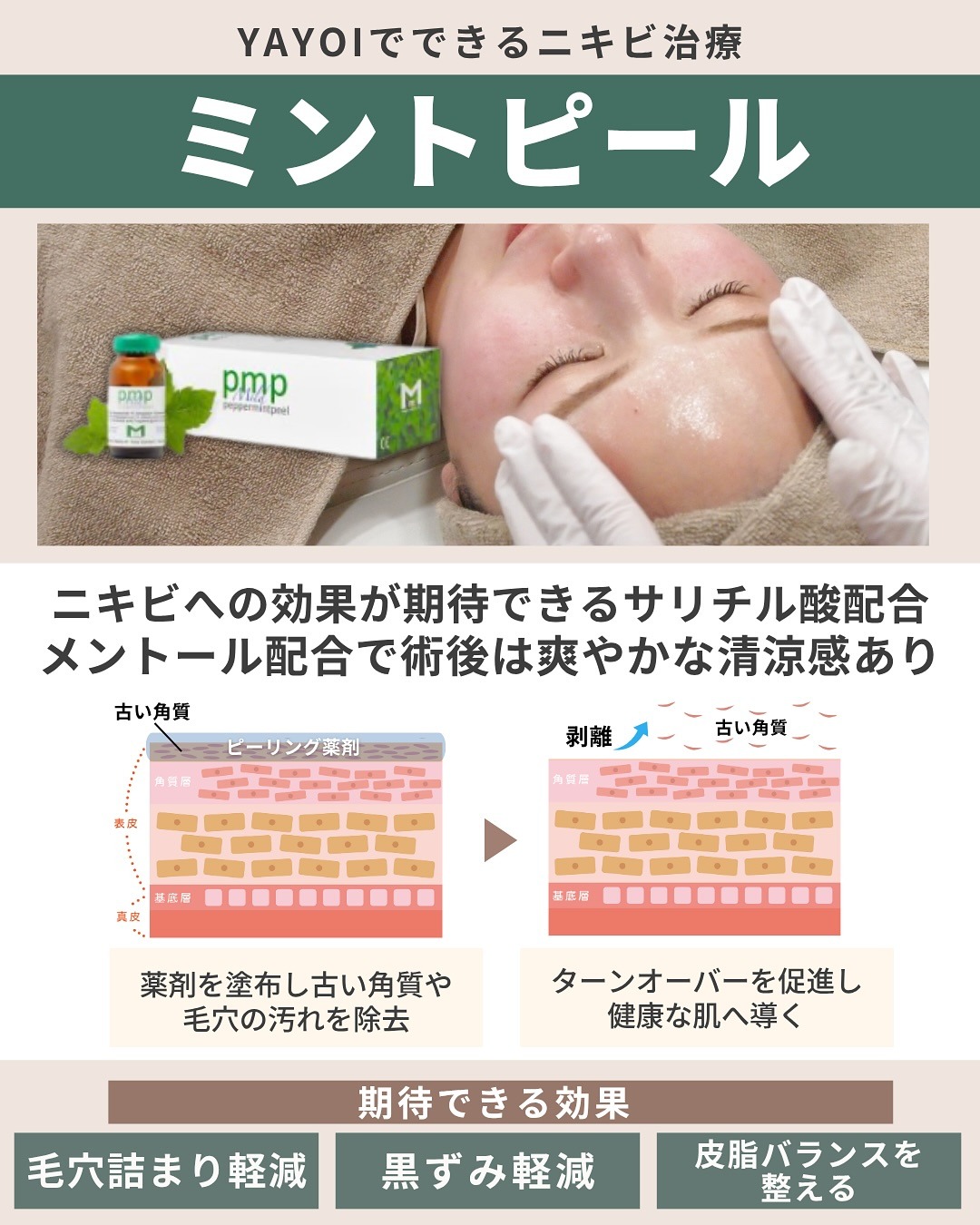 ミントピールを使ったピーリング