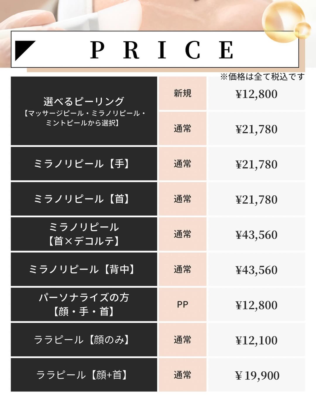 ピーリング料金