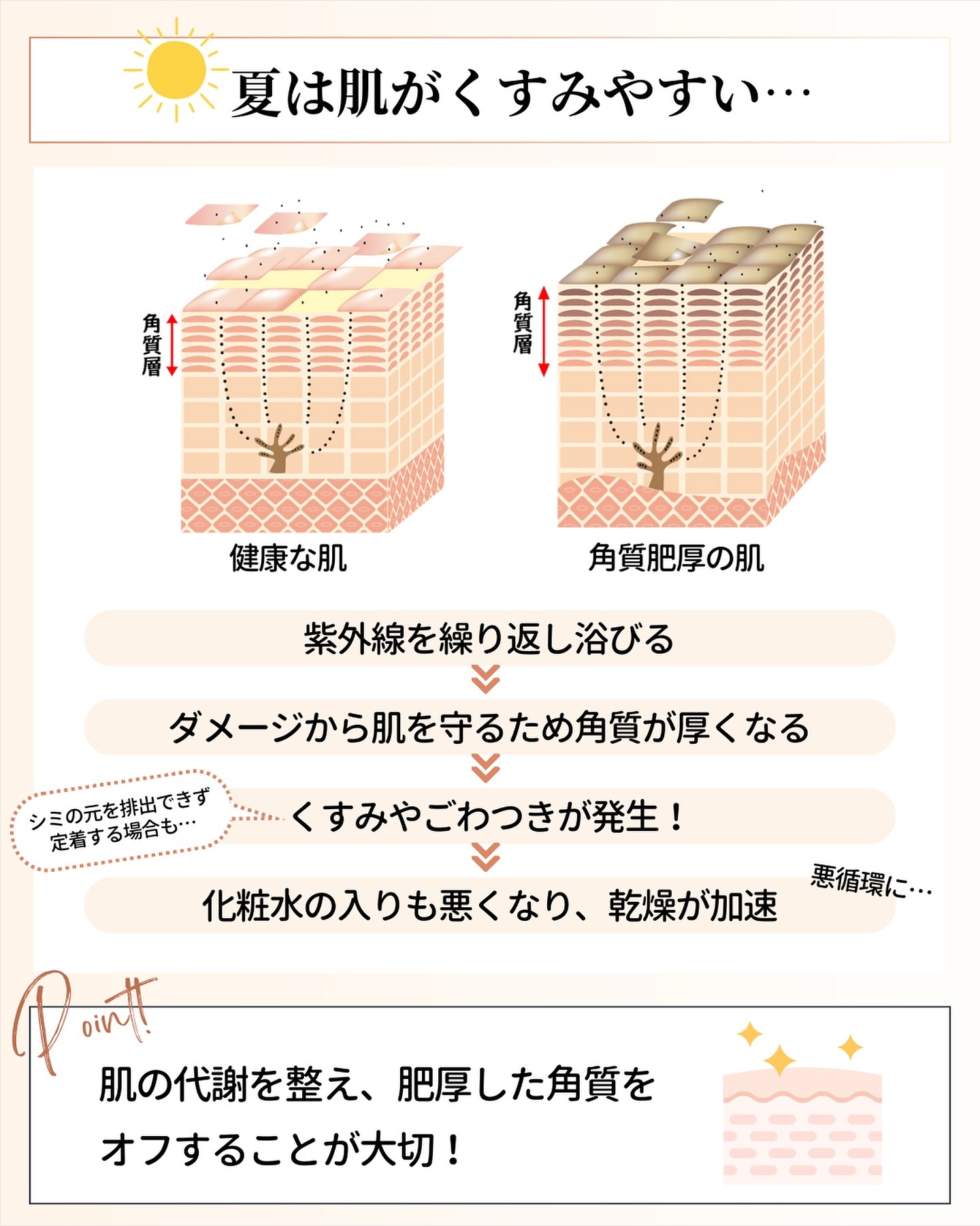 夏　肌のくすみ