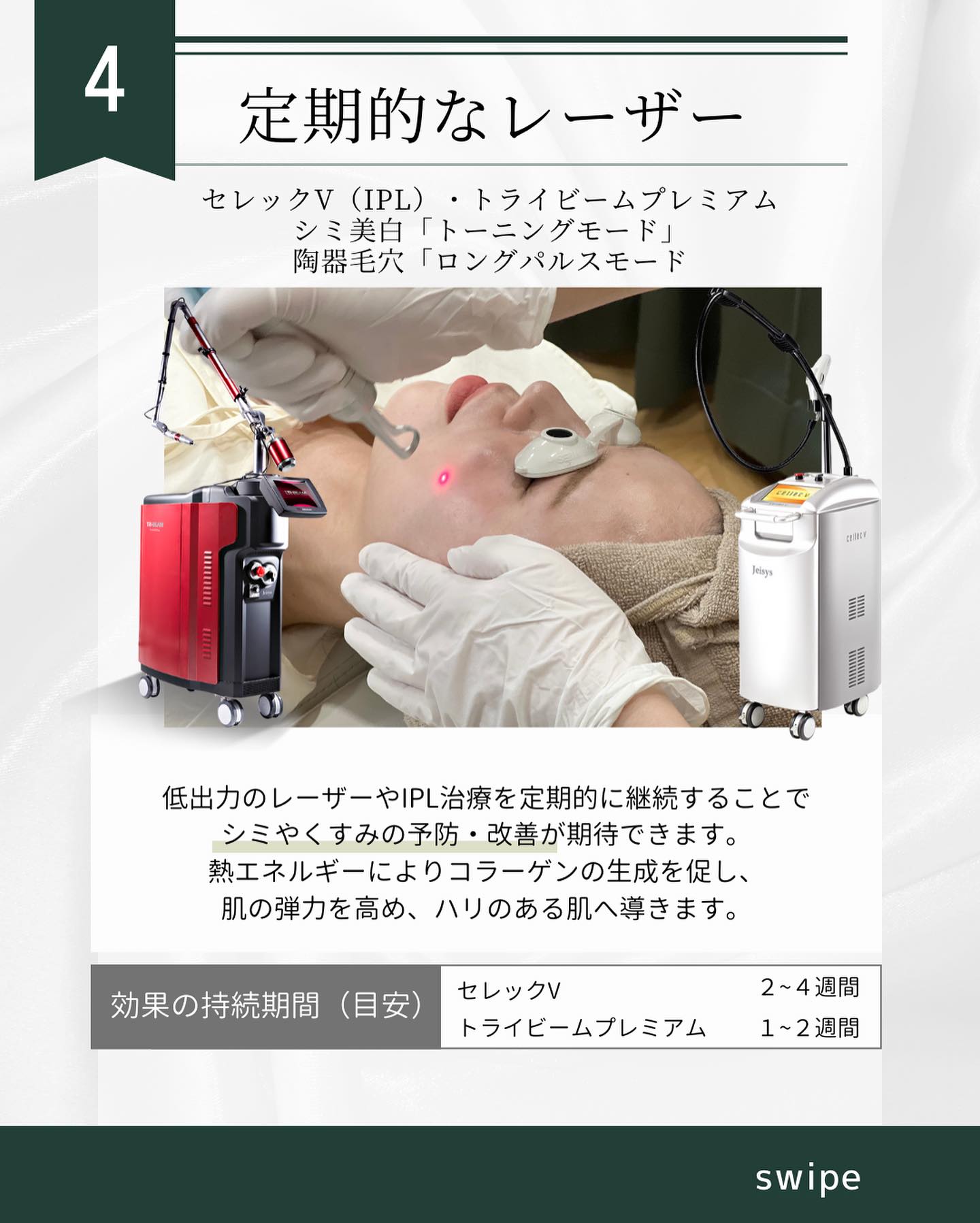 レーザー治療を受ける女性の施術の様子と特徴