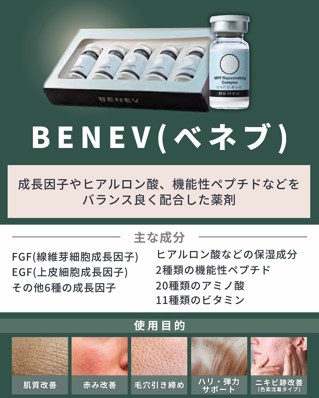 ベネブの主な成分や使用目的